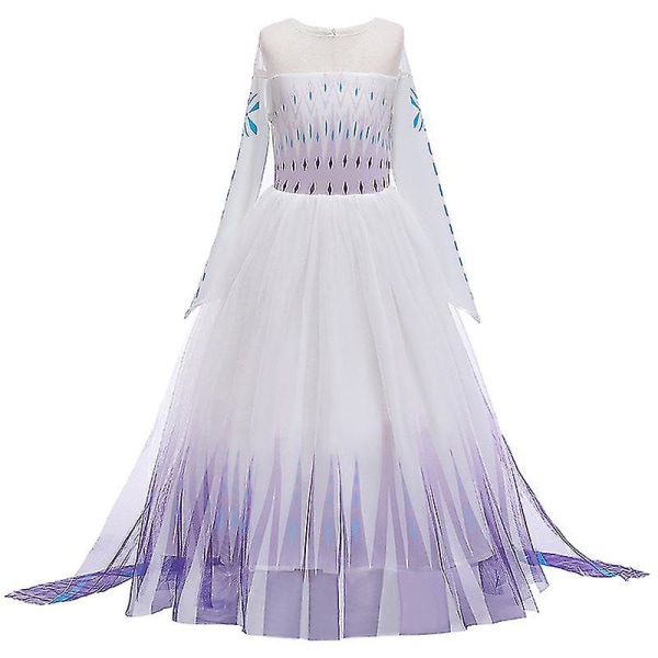 Piger Elsa 2 Kjole Prinsesse Kostume Elsa Prinsesse Isdronning Fancy Dress Up Snefnug Tyl Kjole Outfits Børn Cosplay Fødselsdagsfest Halloween Jul Purple 13-14 Years