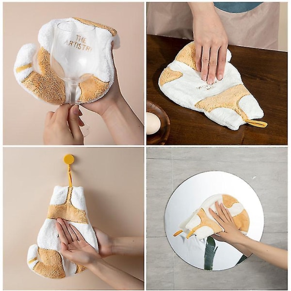 2 stk sød kat håndklæde til barn Superabsorberende mikrofiber køkkenhåndklæde højeffektivt service rengøringshåndklæde køkkenværktøj