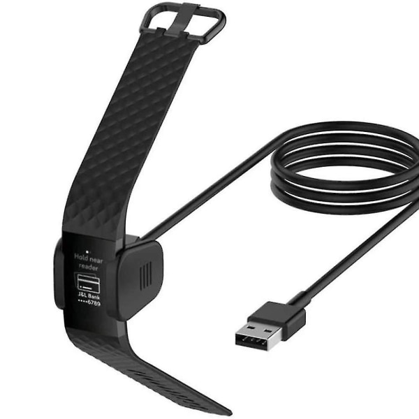 Oplader kompatibel til Fitbit Charge 4 erstatnings-USB-opladeradapter Opladningsledning