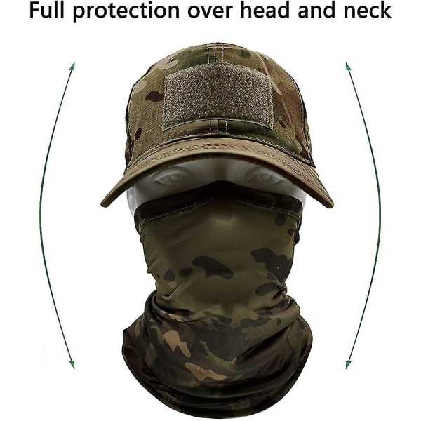 Camo Hatte Til Mænd Med Kølende Hals Gaiter Baseball Caps Ansigtstørklæde Maske Army