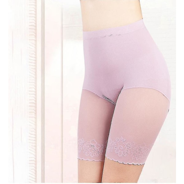 Slipshorts för kvinnor under klänning,sömlösa Släta underkläder Spets Lårtrosor Säkerhetsshorts Shorts Under kjol Cy Pink 5XL 80kg-105kg