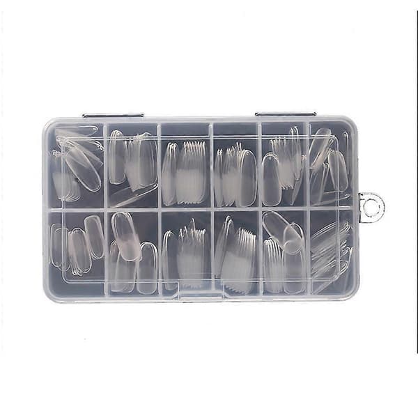 240 stk Medium Mandelformede Transparente Falske Negler Tips Forlengelse