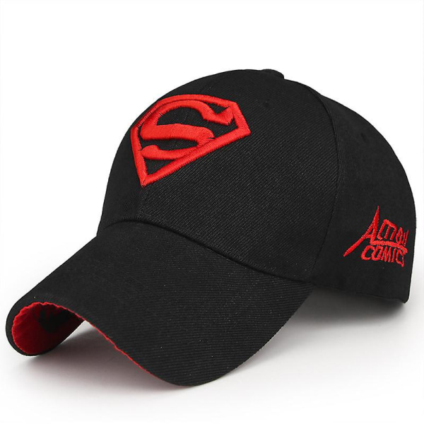 Winter Superman Herr Baseball Cap Snapback Sports Trucker Justerbar Hatt Black And Red