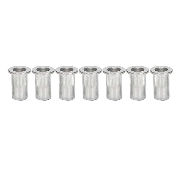 M5 Aluminium Flat Hode Nitmutter Innsettingsmuttere Sølvfarget 60 stk