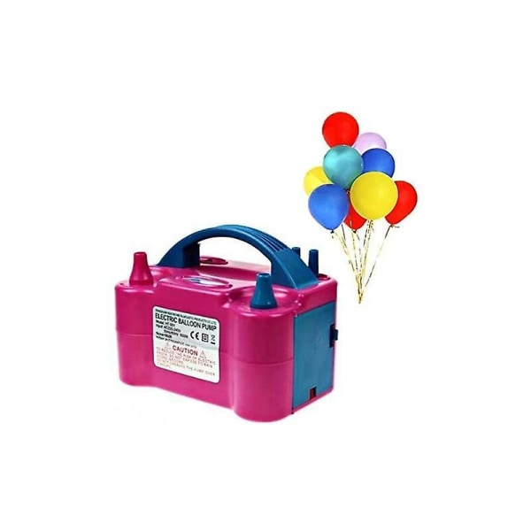 Ballongpumpe, elektrisk oppblåser for to bruk, blåser for oppblåsning, for fest, bryllup, bursdag, dekorasjon