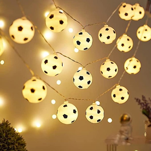 Led Football String Light - String Lights Fodbold formet med 20 lysdioder - 3m Fodbold tema festlys Julefødselsdagsgaver, Usb drevet