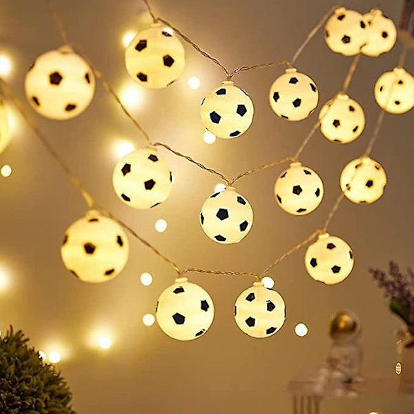 Led Jalkapallo Valosarja - Jalkapallon Muotoiset Valot 20 Ledillä - 3m Jalkapallo Teemajuhlat Valot Joulu Syntymäpäivälahjat, Usb Käyttöinen