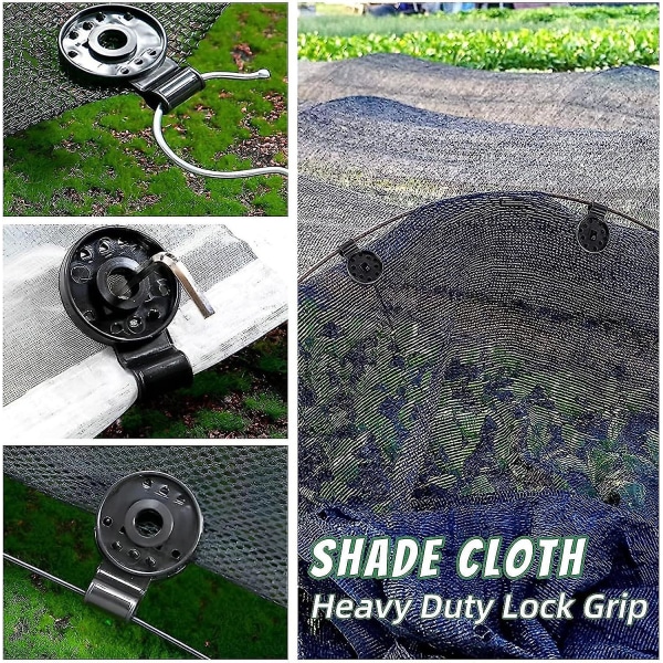 Shade Cloth Heavy Duty Lock Grip, Ultra-grip Aftagelig genanvendelige Shade Cloth Clips til solskærmsnet, 2 størrelser 40pcs