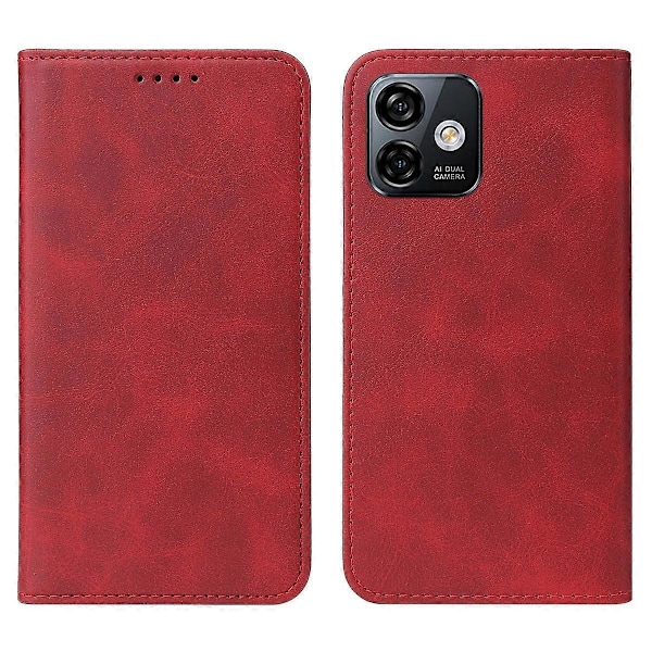 Magnetisk Stängning Läder Telefonfodral Red For Ulefone Note 16 Pro