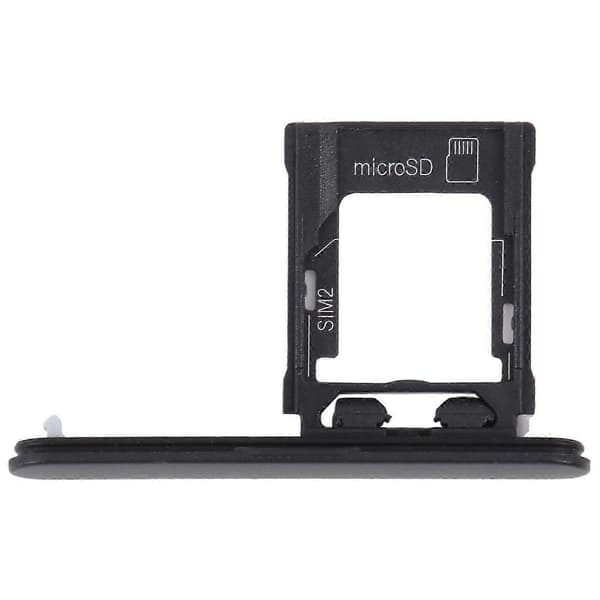 25-26 For Sony Xperia XZ1 Compact KOMPATIBEL SIM-kortskuff + Micro SD-kortskuff Black