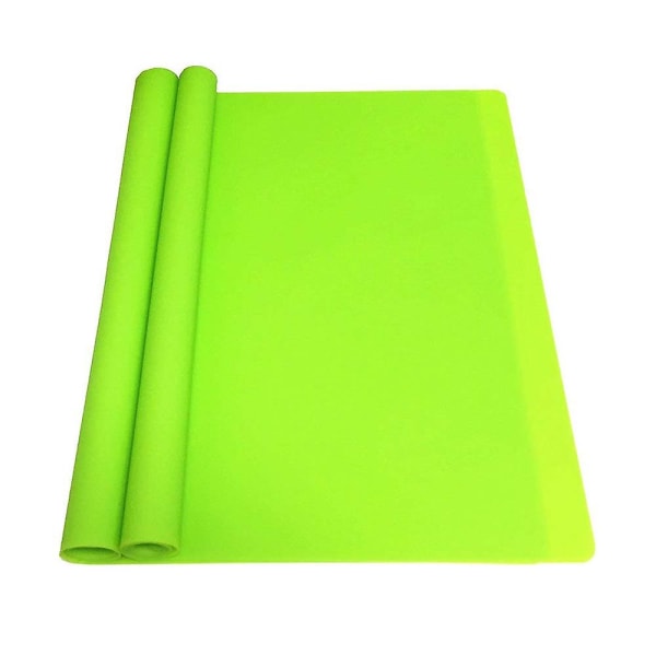 2-pak ekstra stor multifunktions silikone nonstick kagemåtte, varmebestandig skridsikker bordmåtte bordpladebeskytter, 23,6''15,75'' (grøn)