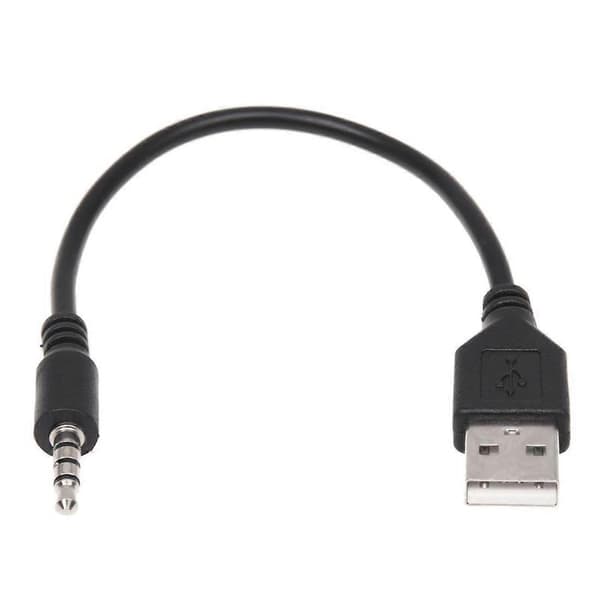 3,5 mm stik AUX lydjack til USB 2.0 han opladerkabel adapterledning til bil MP3