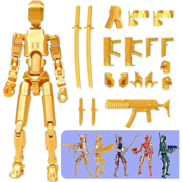 T13 Action Figure, Titan 13 Action Figure 3d Titanien Figuuri, 3d Tulostettu Action Figure Nova 13 Action Gold