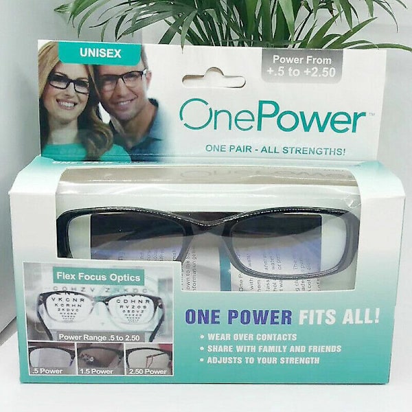 One Power Autofokus Läsglasögon Presbyopi Justerbara 0.5-2.5 Unisex