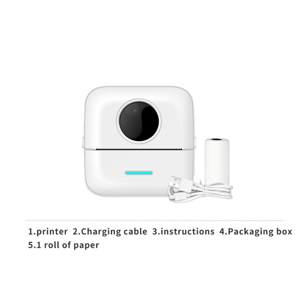 Mini Termisk Papirprinter, Bærbar Trådløs Bluetooth Printer, Lille Øjeblikkelig Lommeprinter