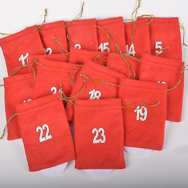 Julekalender Julenissen, 24 poser for fylling, julepynt