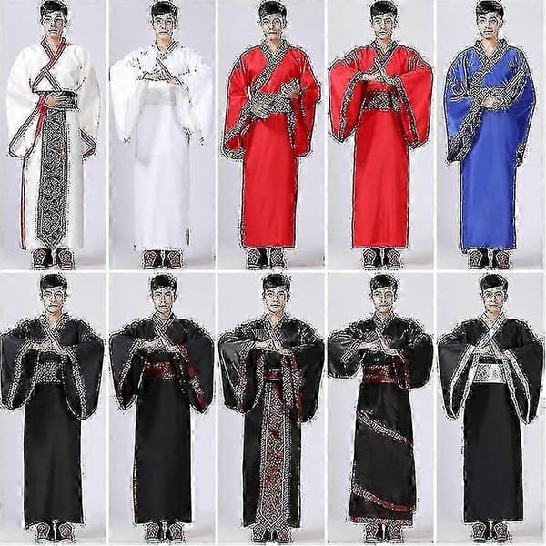 Hanfu Traditionell Kostym Kläder för Män Blue 3XL