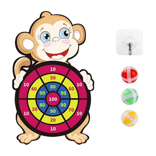 1 Sett Tegneserie Klebrig Mål Ball Leker Dart Dartbrett Leketøy Klebrig Dart Ball Leketøy Klebrig Ball Leketøy Rask monkey 2 models