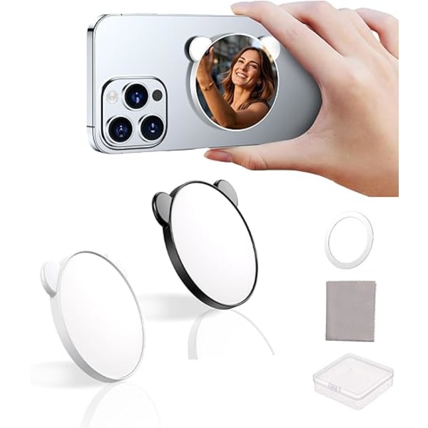 Magnetisk selfie-speil med bakkamera, egnet for iPhone 16 15 14 13 12 Pro Max Plus, Magsafe-deksel og alle smarttelefoner.