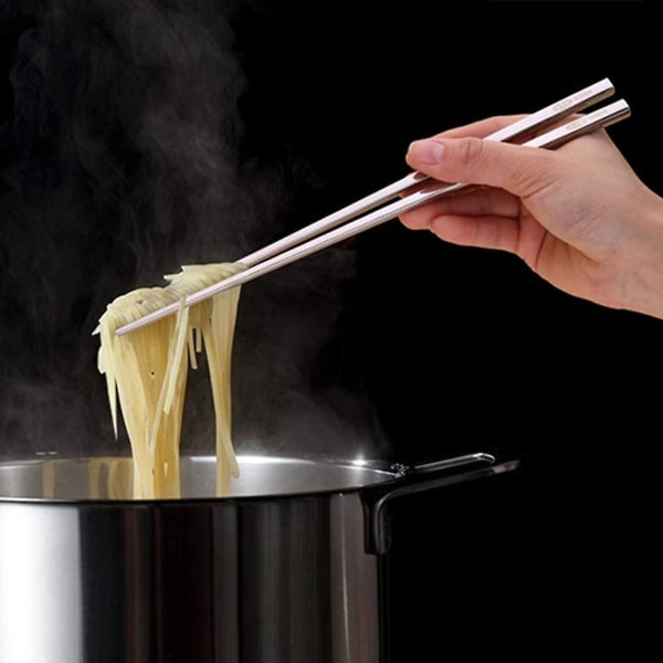 Chopsticks Rustfri Stål Chopsticks, 10 Par Metal Flade Chopsticks, Premium