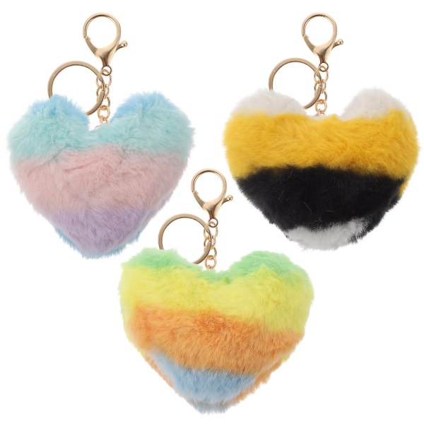 3kpl Lovely Peach Heart Keys Kein Pretty Pehmo Avaimenperät Käytännölliset avaimenperät