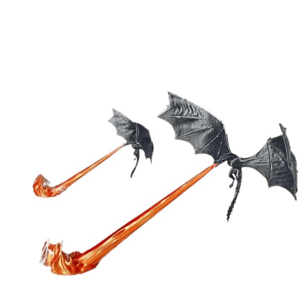 Dragon Book Lamp, 3D Printed Flying Fire-Breathing Bookshelf Decoration | Winged Dragon Large and Small Options Blue Flame Blue Flame S