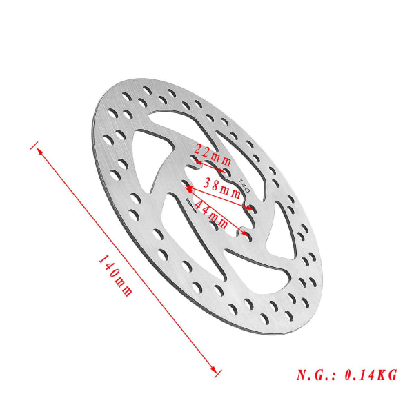 140 mm skivebremseskive elektrisk scooter bremseskive diagonal 44 mm bremseskive scooter cirkulær bremseskive