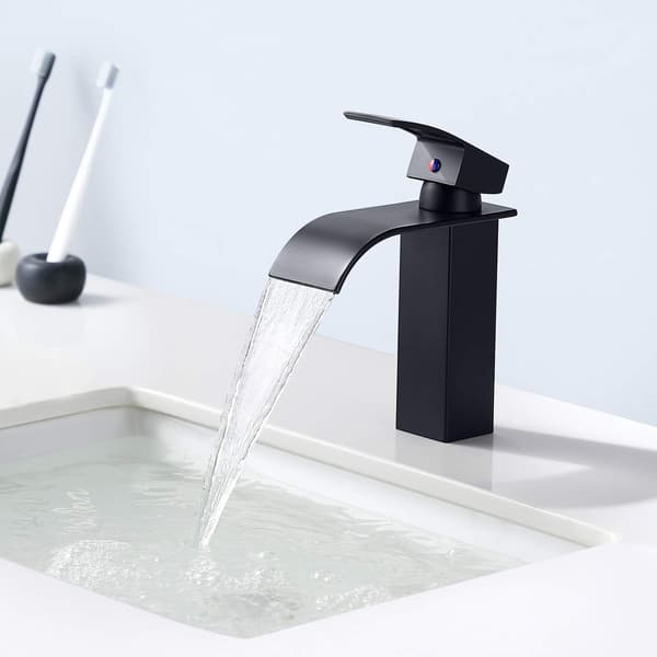 Elegant Design Mat Sort Vandfaldsarmatur til Vask
