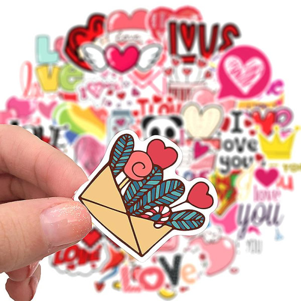 50 st kärleksklistermärken för bärbar dator Rosa klistermärken Vintage Alla hjärtans dag