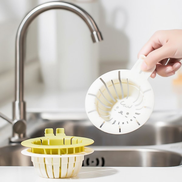 Køkkenvaskprop Kreativ form Miljøvenlig Stor kapacitet Anti-tilstopning hårprop Vedligeholdelsesfrit afløbsfilter Cream Color