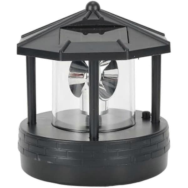 LED Solar Powered Lighthouse, 360 Degree Rotating Lamp LED Solar Powered Lighthouse Landscape Lighting GaCJY