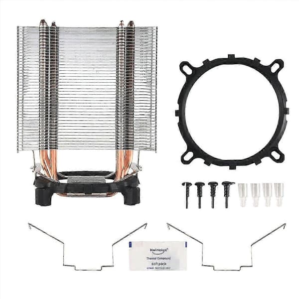 CPU-køler 12 cm blæser 6 kobbervarmerør blæserløs radiator Black Silver