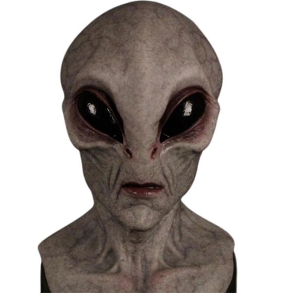 Halloween Alien Cosplay Latex Mask Fest Uhyggelig kostume Prop Hovedbeklædning Skræmmende Horror Hovedbetræk Gray