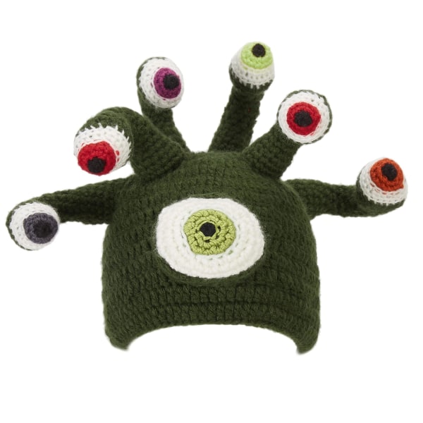 Vinter strikket hue Octopus Tentakler Beanie Hat Sjov varm hue til unisex voksen Green