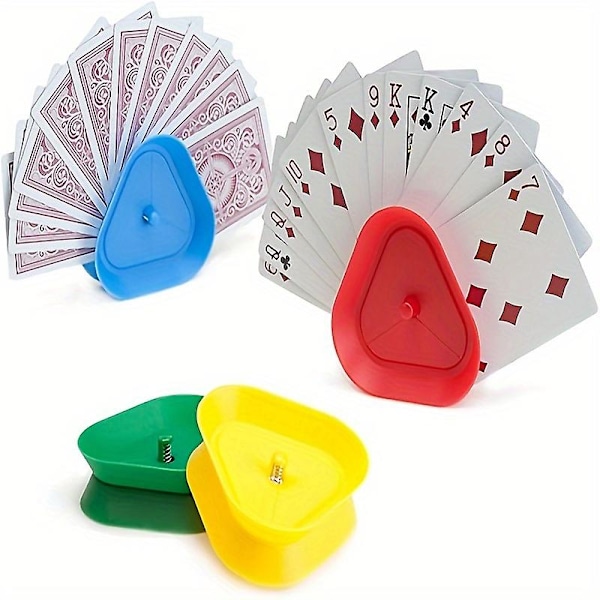 Uudet mallit Kädet Vapaat Kolmion Muotoiset Pelikorttitelineet Lautapeleille Ja Pokeriin, Täydellinen Lahja Jouluun, Halloweeniin Ja Kiitospäivään 2pcs Color Random