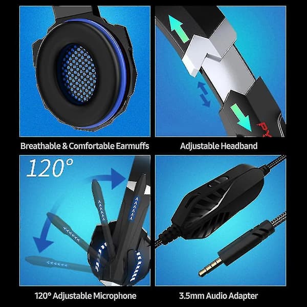 Python Fly G9000pro Gaming Headset med brusreducerande 120-graders justerbar mikrofon 40mm drivenhet Bred kompatibilitet Lila