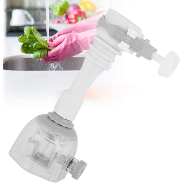 Kjøkkenkran forlengerkranlufter 360 svingbar 2 moduser Vannbesparende filterkran for kjøkkenkran (18cm-grå)