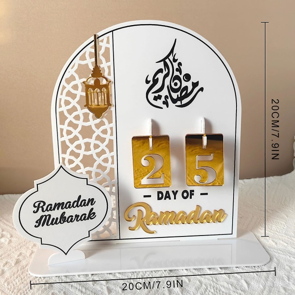 Akryl Ramadan Nedräkning Kalender Gåvor Dag av Ramadan Kalender med bas Black