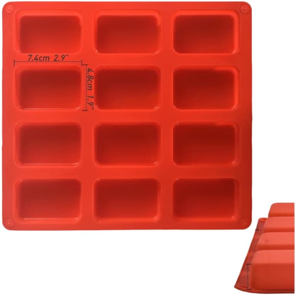 Mini Silikonbrödform, Non-stick Mini Brödform, 12 Håls Silikon Bröd Bakform för Mini Brödbitar, 3-pack