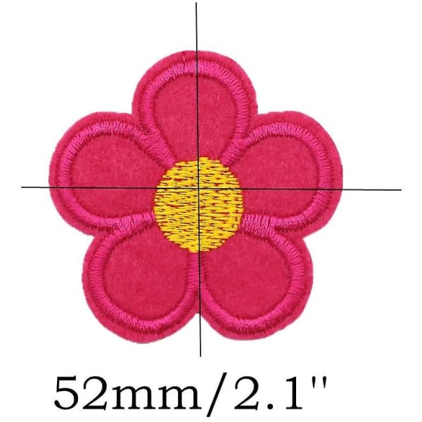 48st färgglada blomlappar för kläder reparerande dekorationer (12 färger)