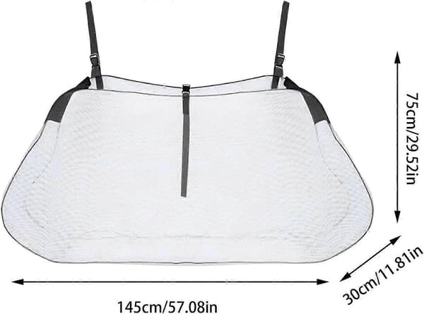Pool Float Net Opbevaringspose, Mesh Pool Legetøjspose, Legetøjsopbevaring til Pool, Pool Float Net Opbevaringspose med Justerbare Stropper, Foldbar Pool Float Opbevaringsorgan Black