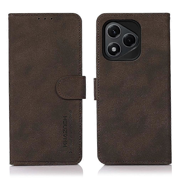 För Honor 400 Lite KHAZNEH Matt Textur Läder Telefonfodral Brown