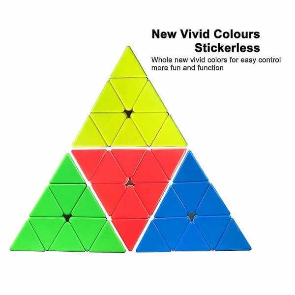 Pyramid Cube Stickerless Speed Cube 3x3x3 Pyraminx Rubix Cube Trekant Magic Cube Puslespil Legetøj
