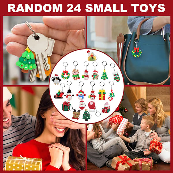 Jul adventskalender presentförpackning 24 st julhängsnyckel 1pc