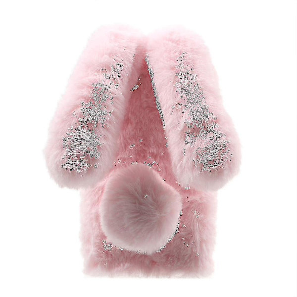 Kanin muotoinen lämmin turkis TPU-puhelinkotelo iPhone SE (2020)/SE (2022)/8/7 4.7 tuumalle - Valkoinen -xx Pink