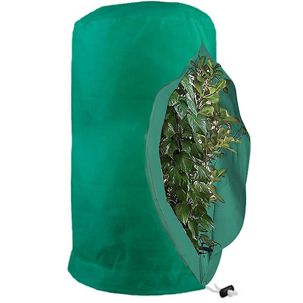 Frostsikringsposer til planter, genanvendeligt dække med snøre, havefleeceposer til vinter Green S-60x80cm