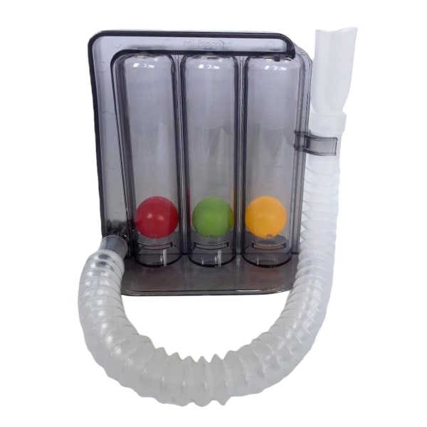 3-pallon syvähengitysharjoitus, kannustava spirometrihengitys