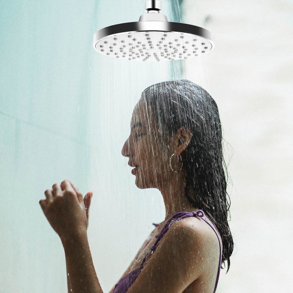 Duschhuvud 6 tum Anti-läckage Anti-tilltäppning Fast regn Duschhuvud Regnspray Avkoppling Och Spa För
