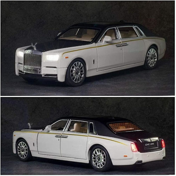 1/24 Mittakaavan Simulaatio Rolls-royce Phantom Automalli Ääni- ja Valotoiminnolla Vedettävä Auto Lelu Koristeeksi Lapsille Ja Aikuisille