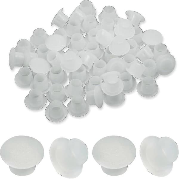 100 stk 8mm Hvite Plastplugger Hullplugger Snap-lås 2024THO